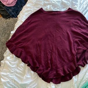 Woman’s burgundy Pancho